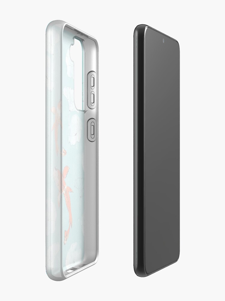 Alternate view of Waterlily koi in turquoise Case & Skin for Samsung Galaxy