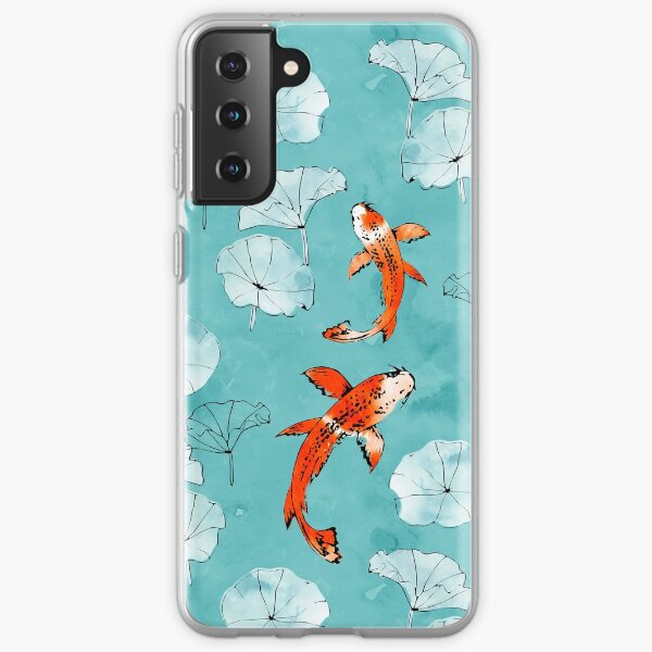 Item preview, Waterlily koi in turquoise designed and sold by adenaJ.