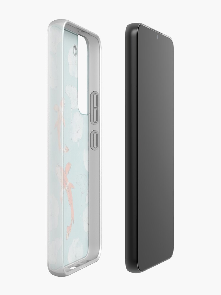 Alternate view of Waterlily koi in turquoise Samsung Galaxy Phone Case