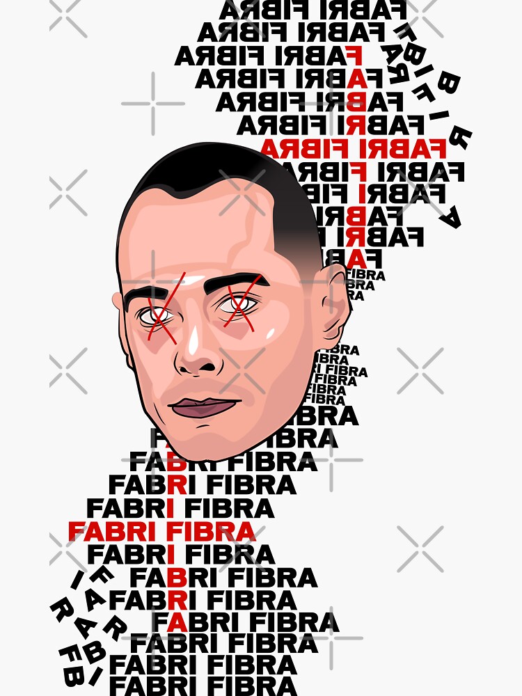 Fabri Fibra art rap pop italy italia words parole fibra music musica love  odio ritratto Sticker for Sale by Domenico Scalise