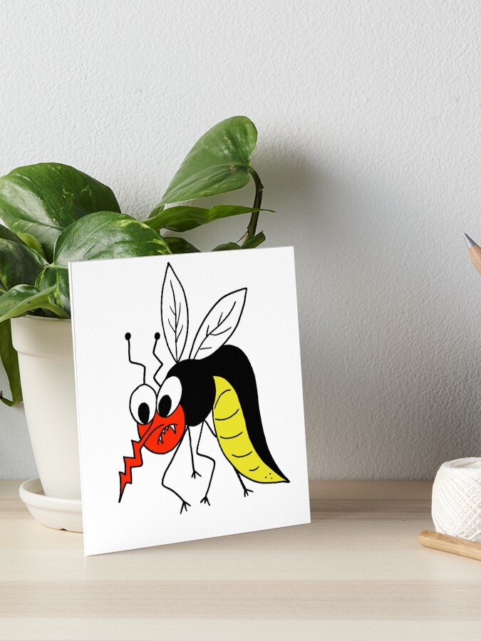 Drawn in cartoon style Funny angry mosquito Drawn in cartoon style Funny angry mosquito