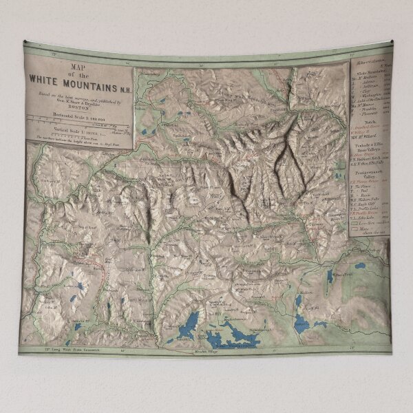 Item preview, Vintage White Mountains Physical Map (1872) designed and sold by BravuraMedia.
