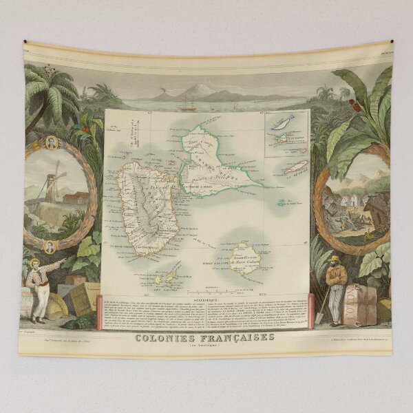 Item preview, Vintage Map of Guadeloupe (1856) designed and sold by BravuraMedia.