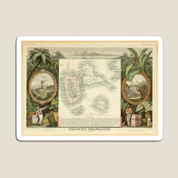 Item preview, Vintage Map of Guadeloupe (1856) designed and sold by BravuraMedia.