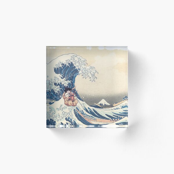Dragon Ball Z - SonGoku Great Wave Kanagawa Japan Acrylic Block