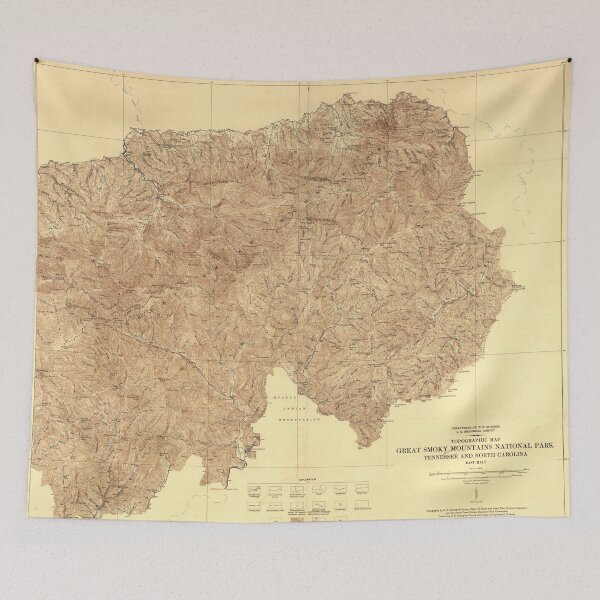 Item preview, Vintage Great Smoky Mountains National Park Map (1936) designed and sold by BravuraMedia.
