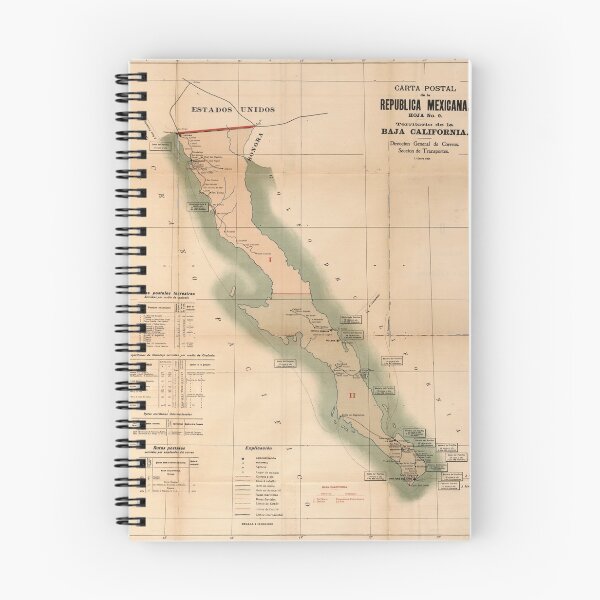 Item preview, Vintage Baja California Postal Map (1904) designed and sold by BravuraMedia.