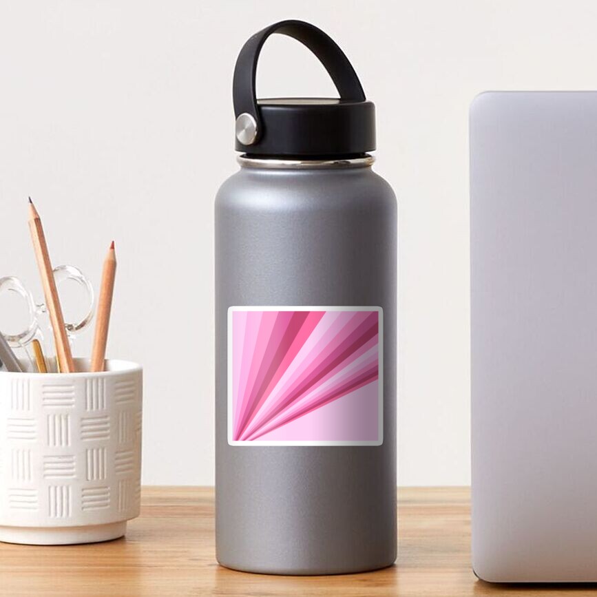 Rays of Pink Diagonal Stripe Gradient Sticker