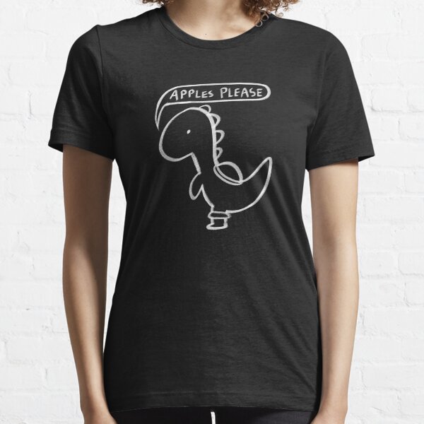 Hungry Green Dinosaur (White) Essential T-Shirt