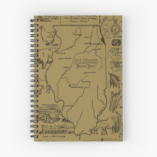 Item preview, Vintage Map of Illinois (1912) - Tan designed and sold by BravuraMedia.