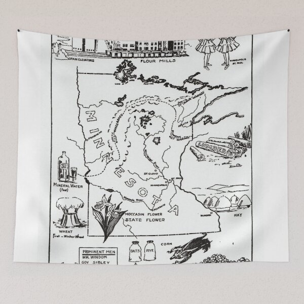 Item preview, Vintage Map of Minnesota (1912) designed and sold by BravuraMedia.