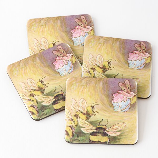 Mrs. Tittlemouse and the Bees - Beatrix Potter Coasters (Set of 4)