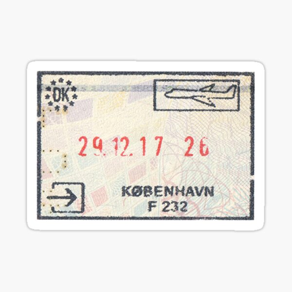 Denmark Passport Stamp Sticker
