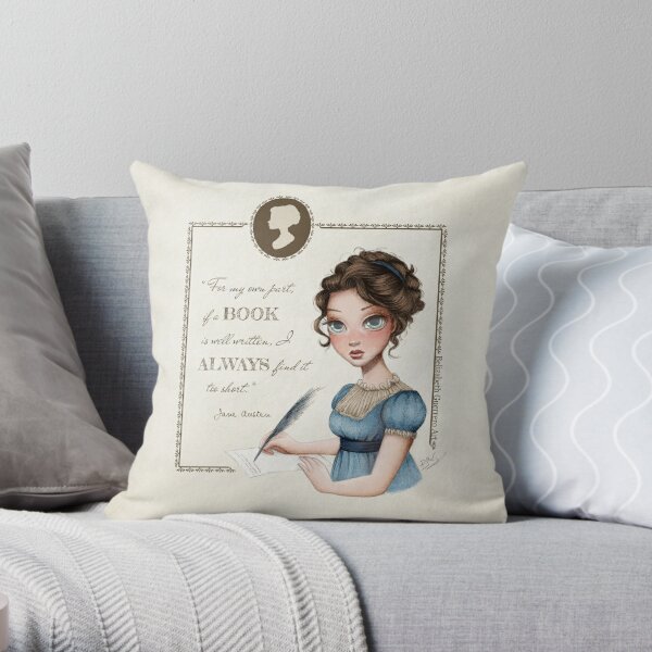 Jane Austen Portrait Throw Pillow