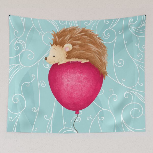 Item preview, Hedgehog on the Top of a Balloon designed and sold by Khotekmei.