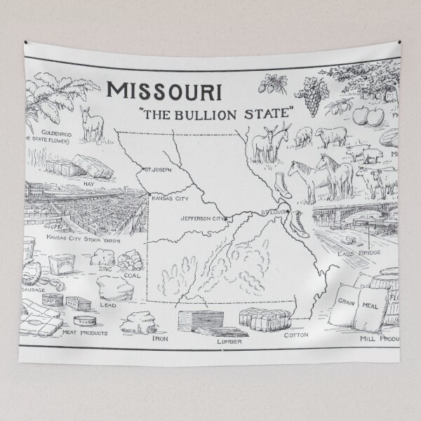 Item preview, Vintage Map of Missouri (1912) designed and sold by BravuraMedia.