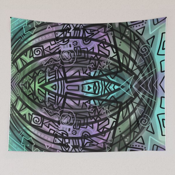 Item preview, Tribal Fish Drawing designed and sold by Paintings by gretzky.