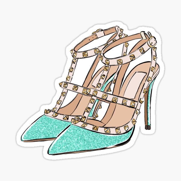 turquoise shoes Sticker