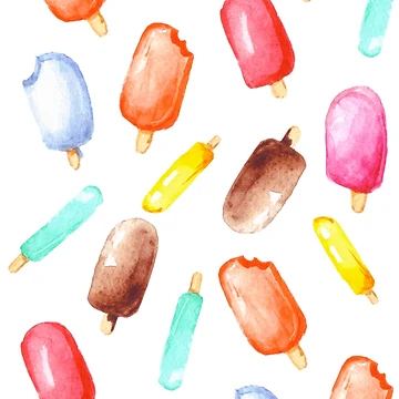 Artwork thumbnail, Watercolor popsicle pattern by RapiLoco