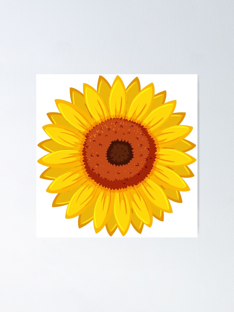 Póster «Girasol Ilustración Dibujos Animados Flor Impresionante» de  vanessavolk | Redbubble