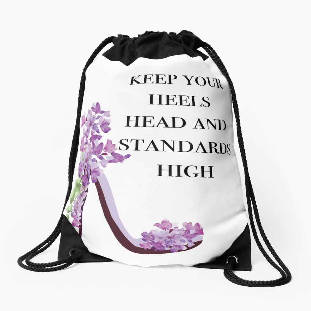 Coco Chanel Quote with Purple Floral High Heels | Tote Bag