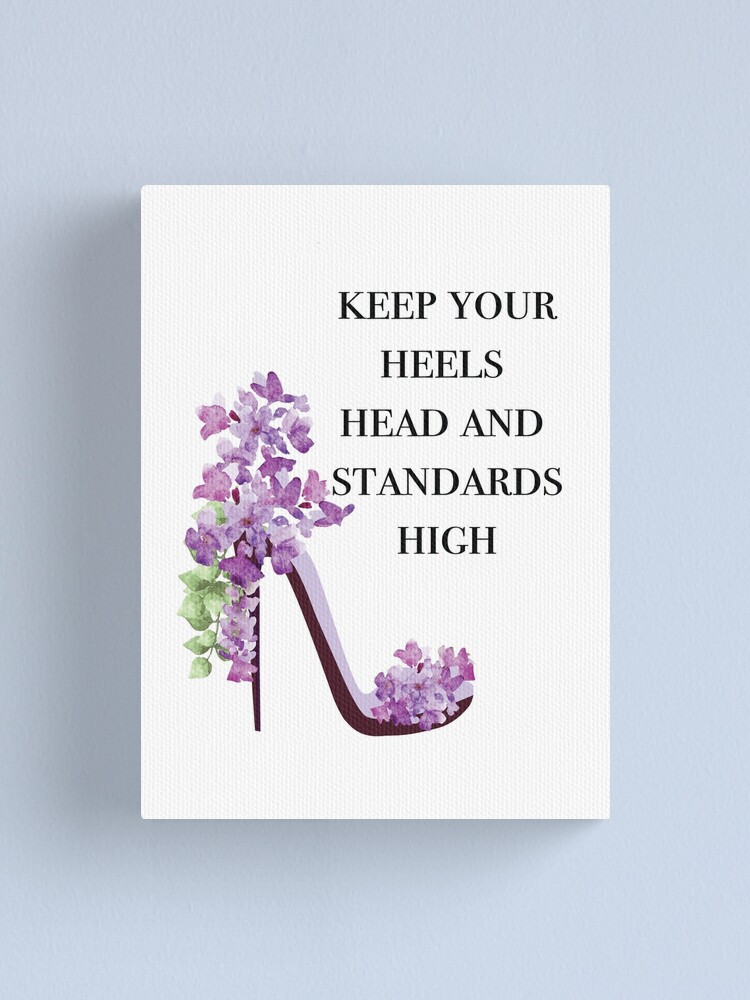 Coco Chanel Quote with Purple Floral High Heels Canvas Print for Sale by  MegaCanvas