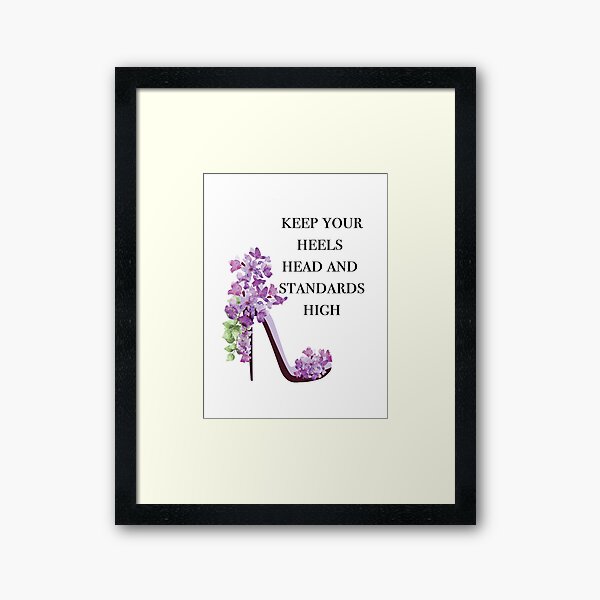 Coco Chanel Quote with Purple Floral High Heels | Drawstring Bag