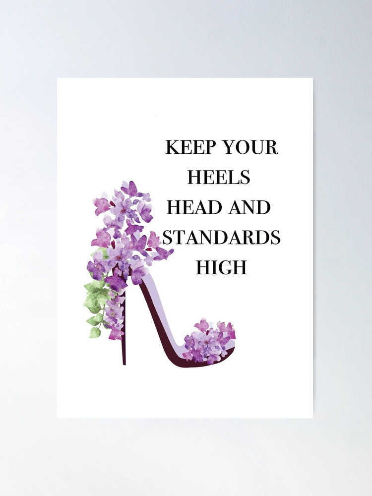 Coco Chanel Quote with Purple Floral High Heels Poster for Sale by  MegaCanvas