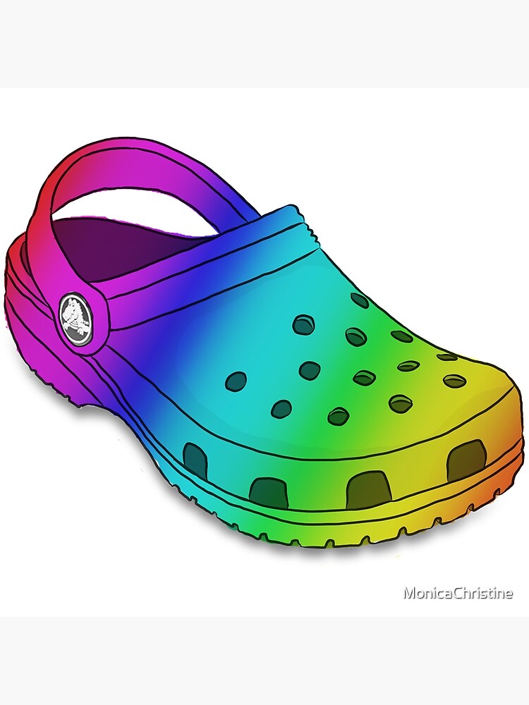 crocs rainbow shoes