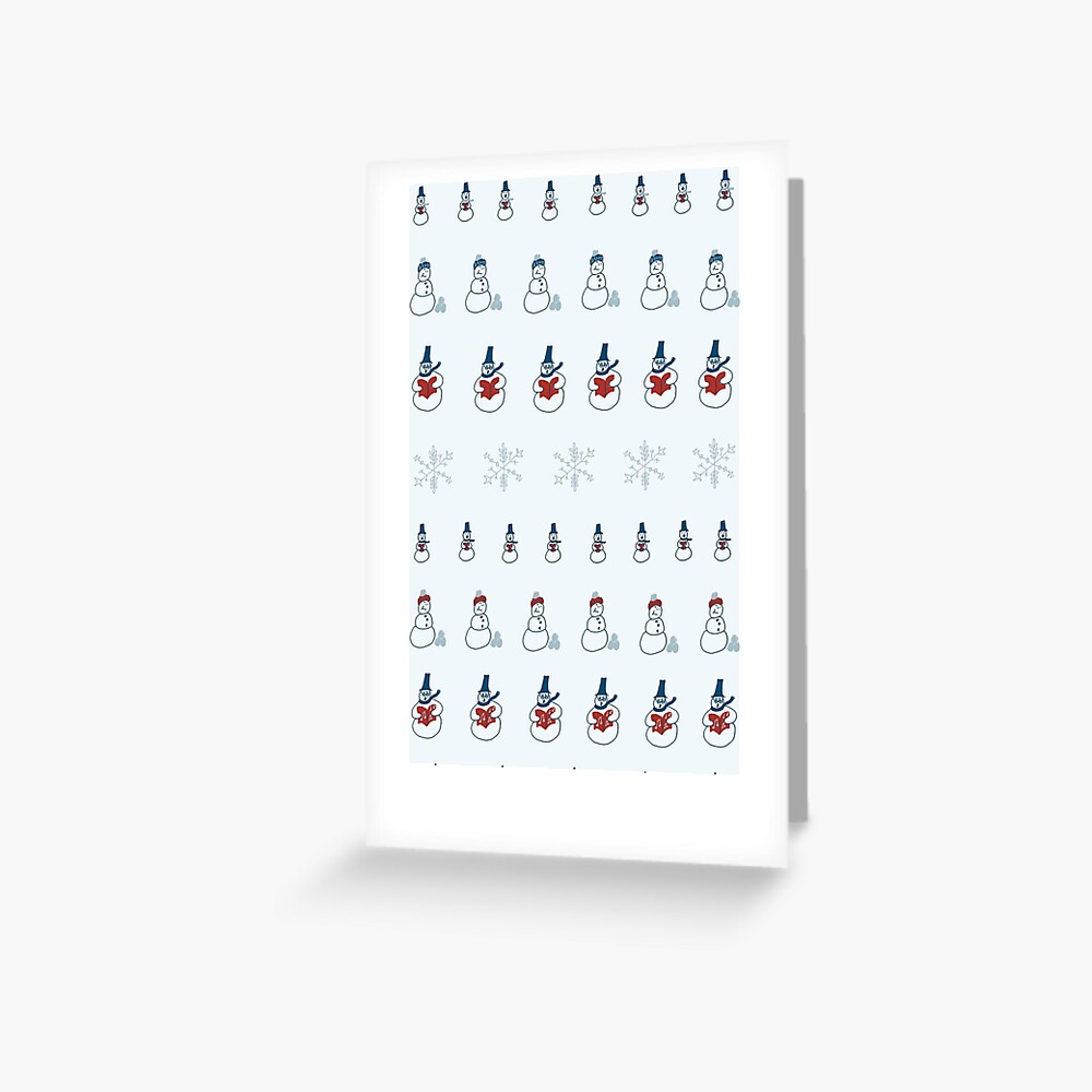 Cute Snowmen and Snowflakes Greeting Card