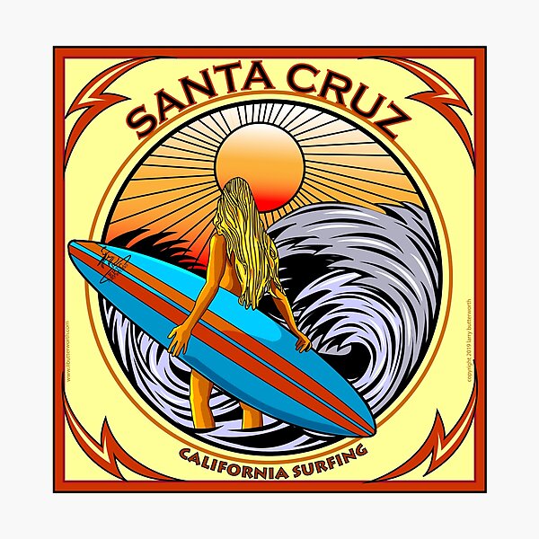 SANTA CRUZ CALIFORNIA SURFING Photographic Print