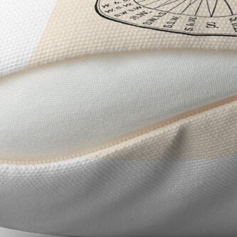 Alternate view of Vintage Nautical Navigation Dial, Black on Almond Cream Throw Pillow