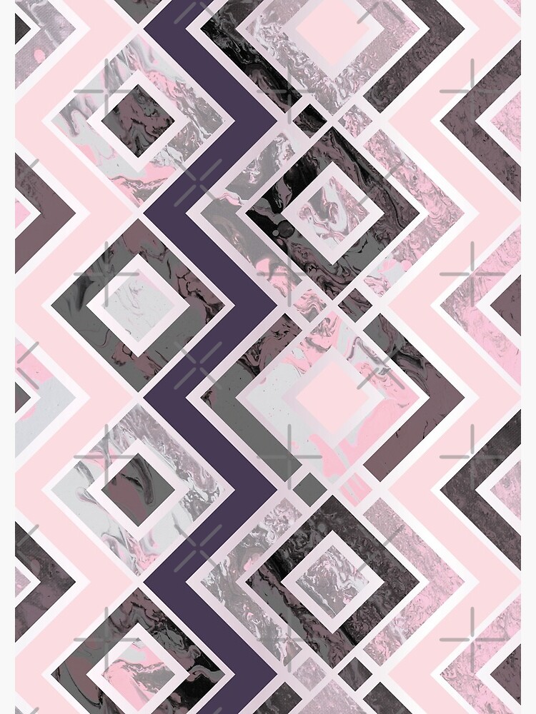Zigzag pattern of a fluid painting in neon pink and gray by nobelbunt