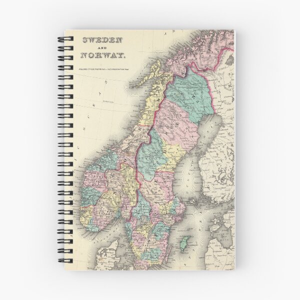 Item preview, Vintage Map of Norway and Sweden (1856) designed and sold by BravuraMedia.