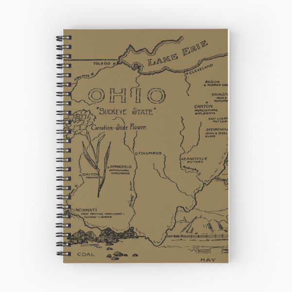 Item preview, Vintage Map of Ohio (1912) - Tan designed and sold by BravuraMedia.