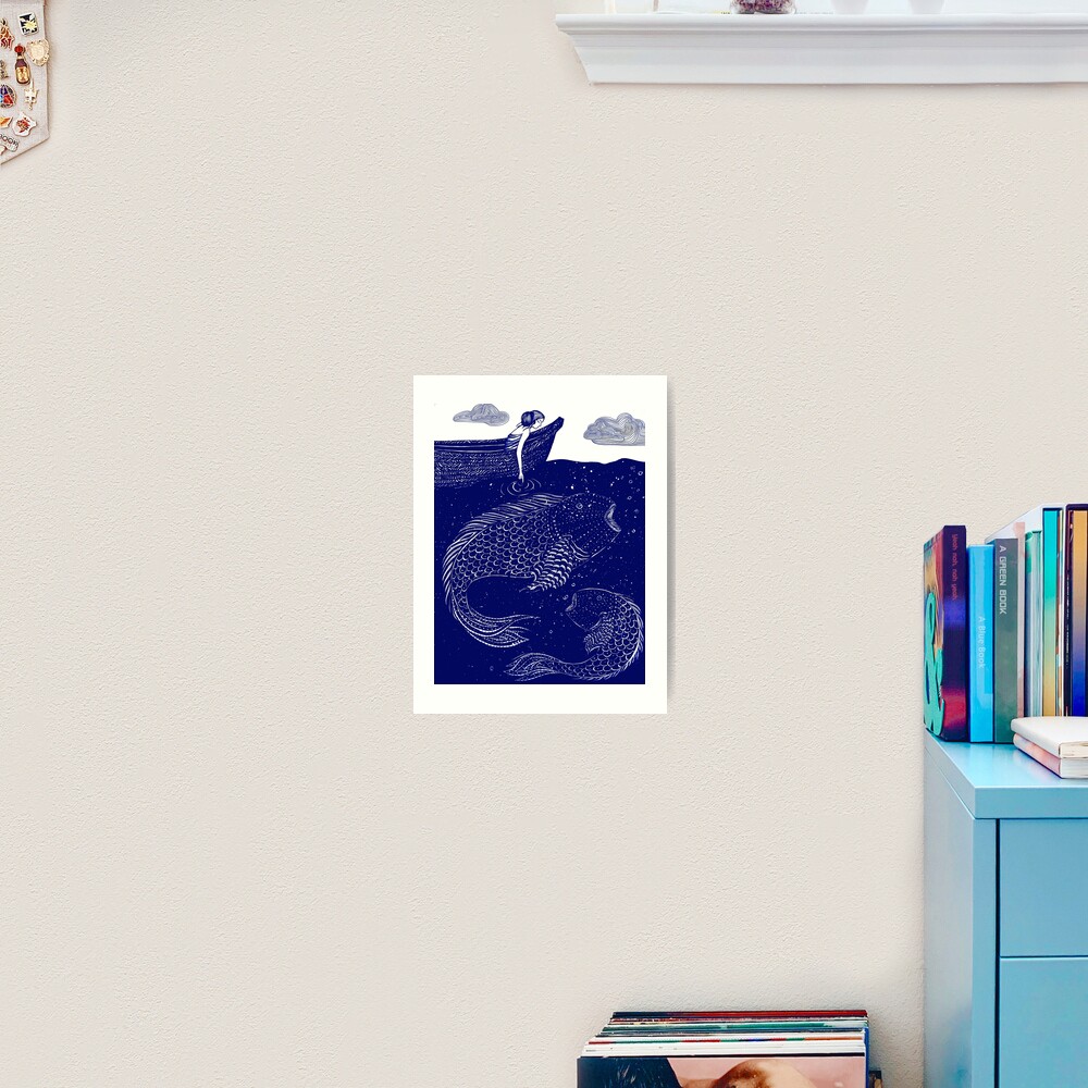 The Blue Shimmering Sea Lights Art Print