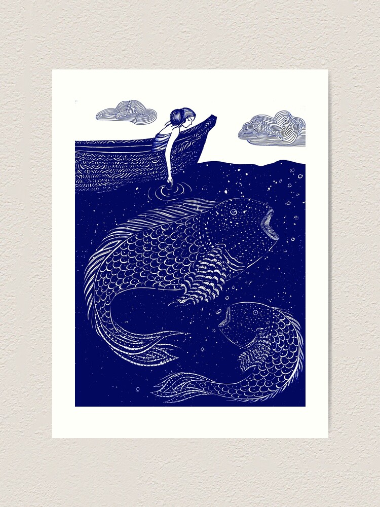 Alternate view of The Blue Shimmering Sea Lights Art Print