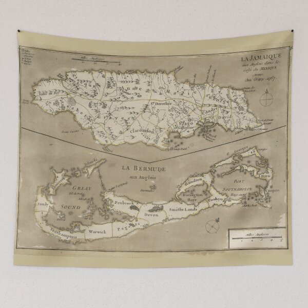 Item preview, Vintage Map of Bermuda and Jamaica (1767) designed and sold by BravuraMedia.