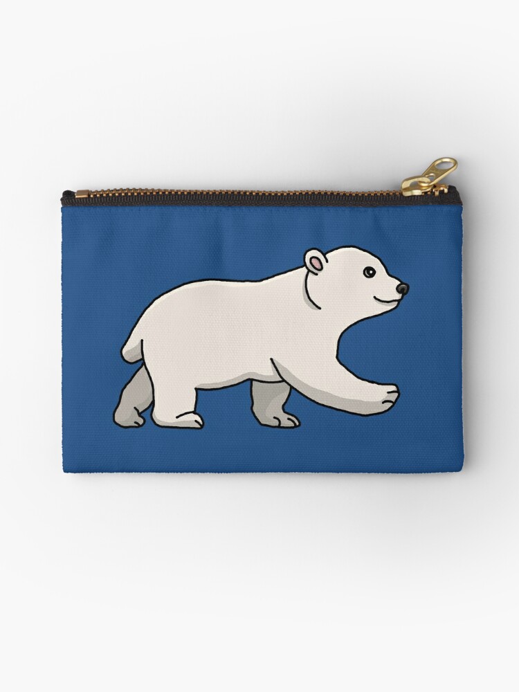 Bear, polar bear, cartoon, drawing, sweet Zipper Pouch by nijess