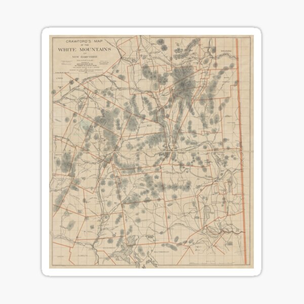 Item preview, Vintage Map of The White Mountains (1896) designed and sold by BravuraMedia.