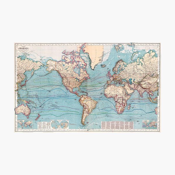 Item preview, Vintage Map of The World (1897) designed and sold by BravuraMedia.