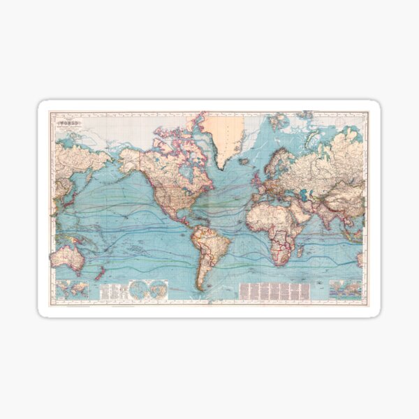 Item preview, Vintage Map of The World (1897) designed and sold by BravuraMedia.