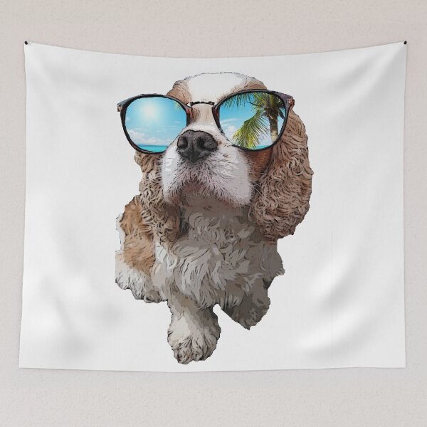 Item preview, Cavalier Dog With Sunglasses designed and sold by printingmotion.
