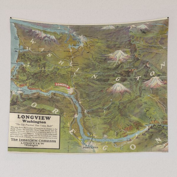 Item preview, Vintage Washington and Oregon Pictorial Map (1923) designed and sold by BravuraMedia.