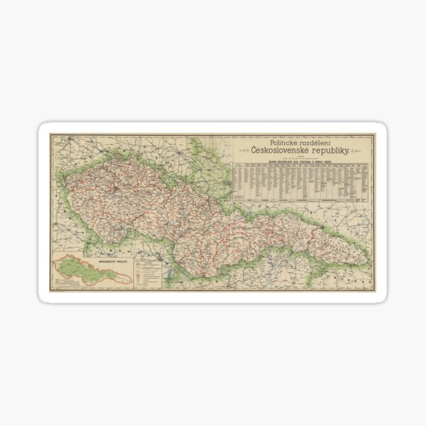 Item preview, Vintage Map of The Czech Republic (1920) designed and sold by BravuraMedia.