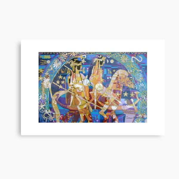 The Twinning of the Stars giclee with borders Metal Print