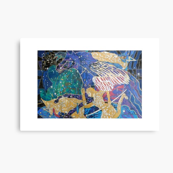 The Great Square giclee with borders Metal Print