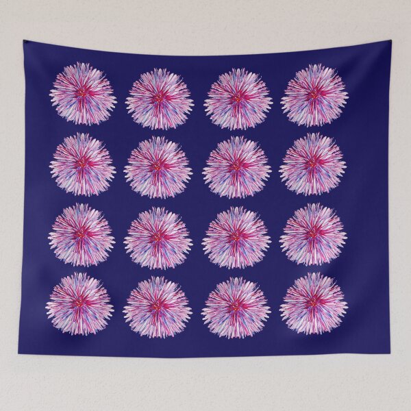 Item preview, FUNNY FLOWERS ON DARK BLUE  designed and sold by evafriese015.