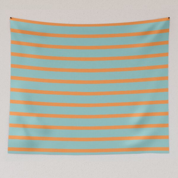 Item preview, Pumpkin Orange and Light Blue Stripes designed and sold by kierkegaard.