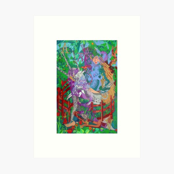 Archealogy of the Unicorn giclee with borders Art Print
